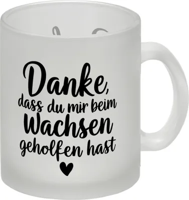 Produktbild von Dankeschön Glas Tasse mit Herz und Spruch