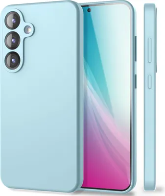 Zdjęcie produktu dla Etui silikonowe NALIA do Samsunga Galaxy S25 – osłona aparatu i wyściółka wewnętrzna – PHOENIX (etui Soft-Touch) – marka z Berlina – lodowoniebieskie