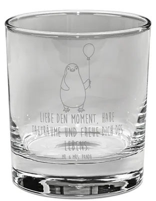 Produktbild von Mr. & Mrs. Panda Tumbler Pinguin Luftballon - Transparent - Geschenk, Geschenkidee, Whiskey, Beste Freundin, Lowball Glas, Motivation, Glück, Rocks, Whiskyglas