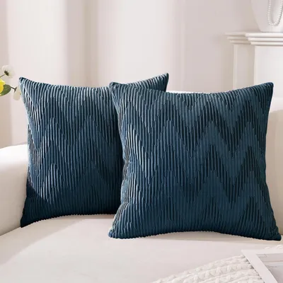 Immagine prodotto di Copridivano in velluto, 60x60 cm, blu navy, set da 2