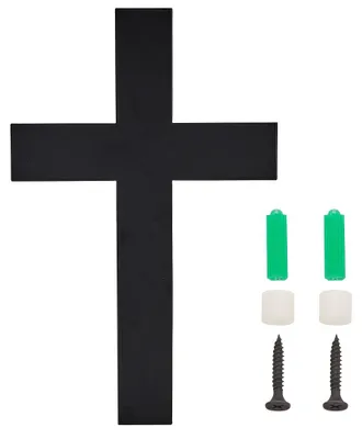 Metallkreuz Wanddeko 17 cm schwarz Eisenkreuz Ornament