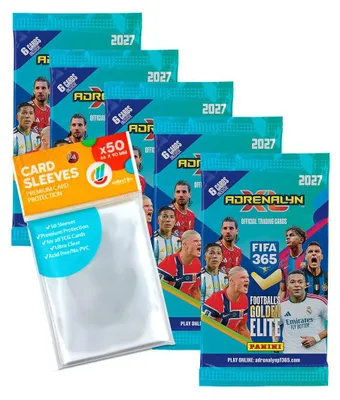 Image de Lot comprenant des cartes de collection FIFA 365 Adrenalyn XL 2027 : 5 boosters + pochettes de rangement exclusives