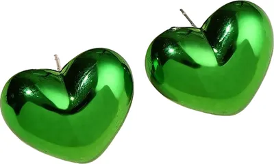 Image de Boucles d'oreilles AD-33378 - Cœur Vert Élégantes KP33378