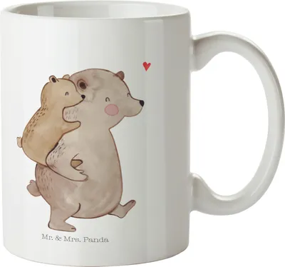 Produktbild von Mr. & Mrs. Panda Kaffeebecher Papa Bär - Weiß - Geschenk, Vatertag, Kaffeetasse, bedruckt, Tasse, schöne, Becher, Vater, Geburtstag