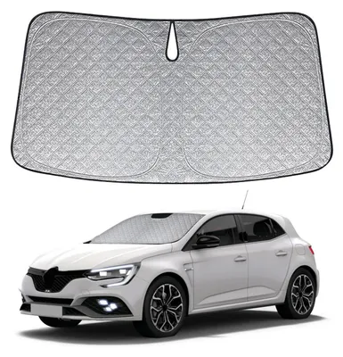 Obrázok produktu pre Slnečná clona do auta, predné sklo, pre model Renault Megane, rok výroby 2016-2024, skladacia, s UV ochranou, 6-vrstvová izolácia