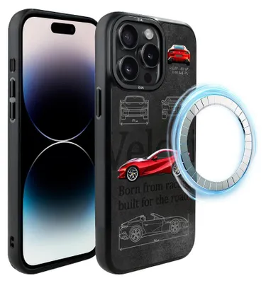 Zdjęcie produktu dla Etui do iPhone 14 Pro, kompatybilne z MagSafe, czarne matowe boki, model 812 Superfast