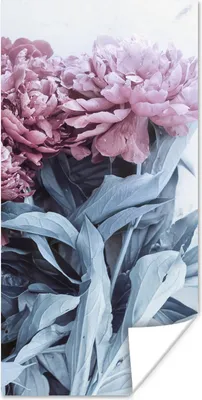 Produktbild von MuchoWow® Poster Rosa Pfingstrosen auf Marmor 20x40 cm - Plakat - Foto