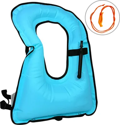 Obrázek produktu pro Topchances Unisex Dospělý přenosná nafukovací záchranná vesta šnorchl Vest pro potápění bezpečné, modrá
