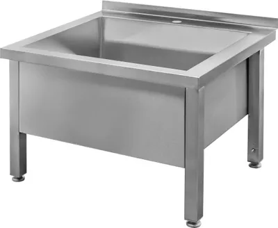 Zdjęcie produktu dla Basen zlewozmywak zlew ze stali nierdzewnej jednokomorowy przyścienny spawany Mega-M 70x60x50 cm