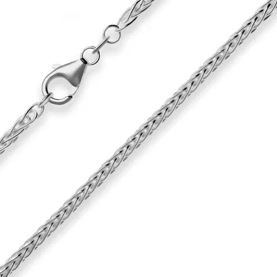 Produktbild von 2,6mm Zopfkette Silberkette Collier Halskette aus 925 Silber rhodiniert 45cm