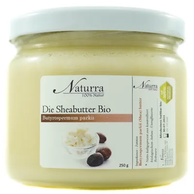 Bio Sheabutter 250g nativ unraffiniert vegan Hautpflege Naturkosmetik Glas