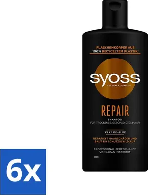 Productafbeelding van Syoss Repair Shampoo - Shampoo - Herstellend - 440 ml - Voordeelverpakking - 6 stuks