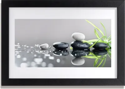 Produktbild von Bild 30x20 MDF-Rahmen Wandkunst Zen Spa Steine ​​Grass