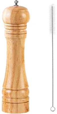 Zdjęcie produktu dla Młynek do pieprzu drewniany, 20,3 cm, z regulowanym mechanizmem mielącym, ceramiczny mechanizm, klasyczny design