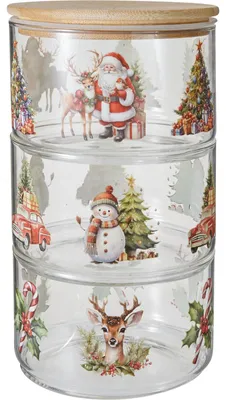 Produktbild von Glasbehälter mit Bambusdeckel, 550 ml