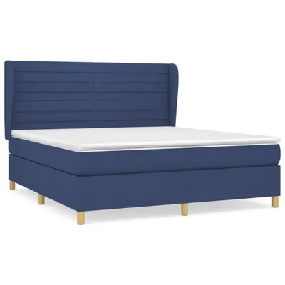 Produktbild von vidaXL Boxspringbett mit Matratze Blau 160x200 cm Stoff