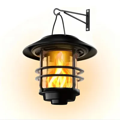 Produktbild von 1 Stück Solar Pendelleuchten Outdoor Flackernde Flamme Solar Außenbeleuchtung Wand Zaun Terrasse