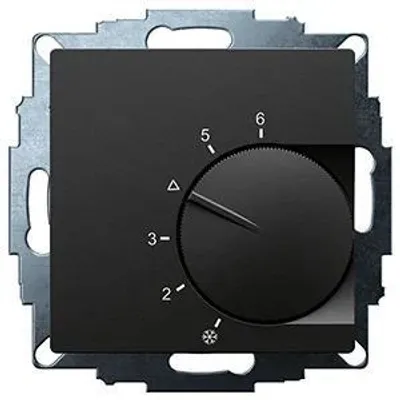 Produktbild von Eberle Raumthermostat UTE 1031, 5–30°C, 230V, Wechsler, 10A/5A, schwarz matt, 55x55mm, 1 Stk.