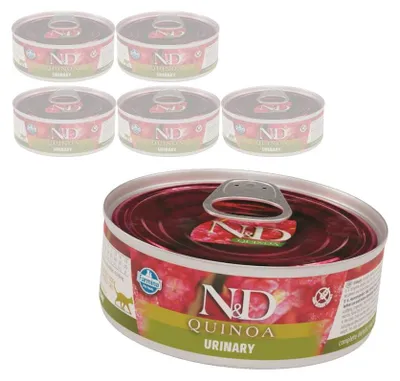 Zdjęcie produktu dla Farmina N&D Cat Quinoa Urinary 6x80g Mokra Karma Dla Kota z Kaczką Wsparcie Zdrowie Dróg Moczowych