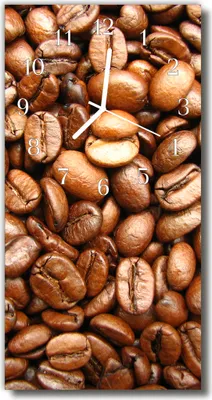 Produktbild von Tulup Glasuhr Wanduhr Küchenuhr Echt-Glas 30x60 Kaffeebohnen Braun
