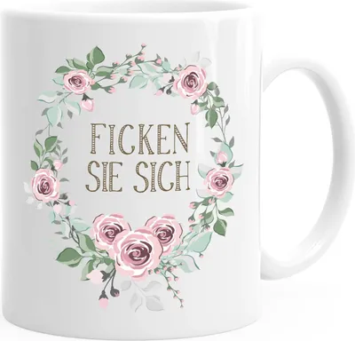 Produktbild von Kaffee-Tasse Schimpfwörter Beleidigung Ironie Geschenk-Tasse lustige Büro-Tasse MoonWorks® Ficken Sie sich weiß unisize