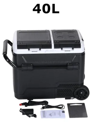 Produktbild von Tragbare Autokühlbox - Kühl- und Gefrierbox 40 l - Echte Dualzone - Bluetooth-Steuerung - Rollen - Temperatur -20 bis +20 °C - 12V & 220–240V Betrieb