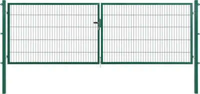 Produktbild von Arvotec Gartentor BxH 400x100 cm mit Schließzylinder und Zaunanschluss Moosgrün Gitterzauntor Stabmattentor Doppeltor Doppelstabmattentor Gartentür
