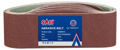 Zdjęcie produktu dla Paski szlifierskie, 10 sztuk, 75 x 533 mm, ziarno 120, do szlifierek taśmowych