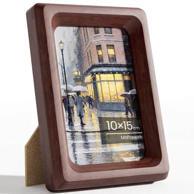 Immagine prodotto di Cornice per foto 10x15 cm in mogano con vetro