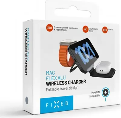 Produktbild von FIXED FIXMFLE-AL-GR, Drinnen, USB, Kabelloses Aufladen, Schwarz
