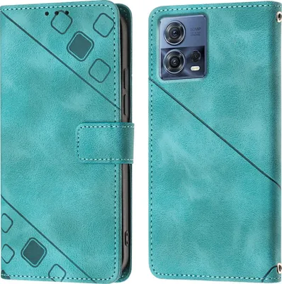 Produktbild von Hülle für Motorola Moto S30 Pro 5G Prägung Flip Leder Brieftasche Schutzhülle mit Ständer Grün