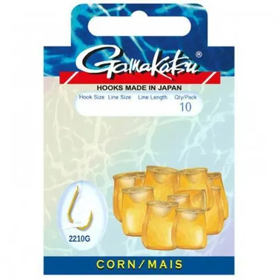 Immagine prodotto di Gamakatsu Corn LS-2210 amo 60cm - 10 ami da mais legati, dimensione dell'amo/diametro del filo: dimensione 6 / 0,25mm