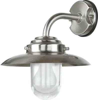 Produktbild von Außenwandleuchte IP64 Nickel E27 Messing massiv Maritim Außenleuchte Wand Terrasse Hof