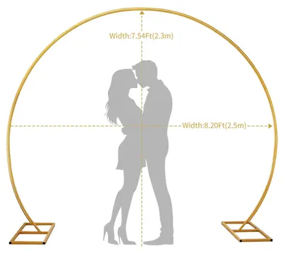 Produktbild von Runder Ballonbogen - Metallständer - 2,5 x 2,3 m - Für Hochzeiten - Geburtstage - Babypartys - Gold