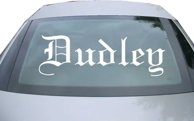 Produktbild von Indigos UG - Aufkleber Heckscheibe & Motorklappe DE6619 - weiß - 600x194 mm - Dudiley - Auto Scheiben Fenster Heckklappe Tuning Racing JDM - Die cut