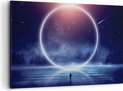 Produktbild von Bild auf Leinwand - Leinwandbild - Einteilig - Fantasie Ring Kosmos - 120x80cm - Wand Bild - Wanddeko - Wandbilder - Leinwanddruck - Bilder - Wanddekoration - Leinwand bilder - AA120x80-4664