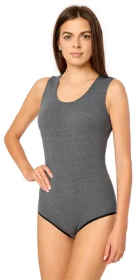 Produktbild von Merry Style Damen Body Ärmellos BD901(Dunkelmelange, XL)
