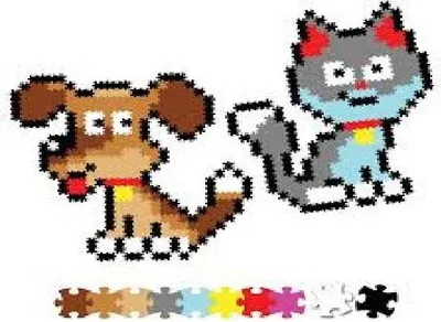 Produktbild von Puzzle 700 Jixelz Katze und Hund