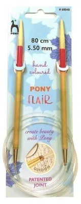 Obrázok produktu pre Pony Flair Drevené ihlice na lanku 5,5mm/80cm hladké