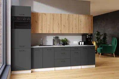 Obrázek produktu pro Kuchyňská linka PALINI 300cm Grafit + dub artisan