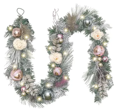 Künstliche Weihnachtsgirlande 183 cm, 20 LED, gold, batteriebetrieben