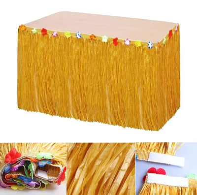 Hawaiian Tafelrok 9ft mit Blumen für Tiki Bar Party