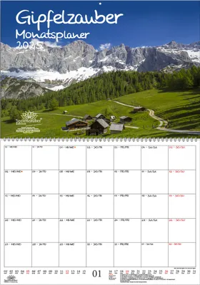 Produktbild von Gipfelzauber Planer DIN A2 Kalender für 2025 Berge und Gipfel - Seelenzauber