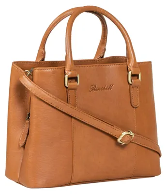 Produktbild von Benthill Handtaschen Damen Leder | Henkeltasche mit Umhängegurt | Vintage Echt Leder Damentasche | Mittelgroße Umhängetasche