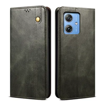 Produktbild von Hülle für Motorola Moto G55 Leder Brieftasche Schutzhülle mit Standfunktion Grün