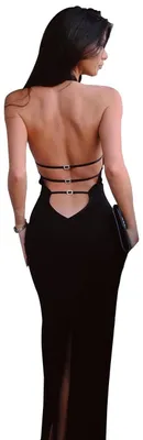 Immagine prodotto di Solidchoice - Abito lungo con spalline sottili, modello halter, per donna