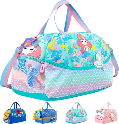 Image de Sac de sport pour enfants, sac de piscine, sac de voyage, motif queue de sirène, idéal pour le sport et les voyages