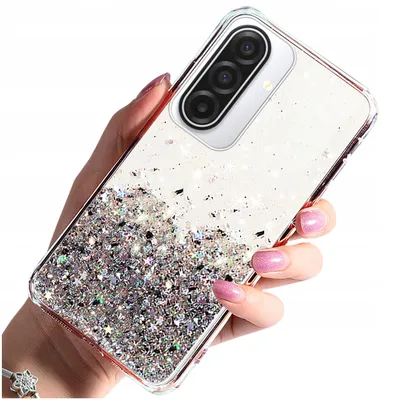 Obrázok produktu pre Puzdro pre Samsung A18 – zadná strana s brokátovým vzorom + ochranné sklo 9H