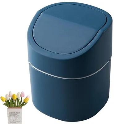 Produktbild von Tischabfallbehälter 2 L - Kompakter Mini-Mülleimer für Büro und Schlafzimmer