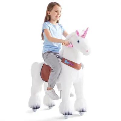 Produktbild von PonyCycle Einhorn Reittier auf Rollen für Kinder ab 7 Jahren max 80 kg Reitpferd auf Rollen mit Bremse und Klang- Ux504
